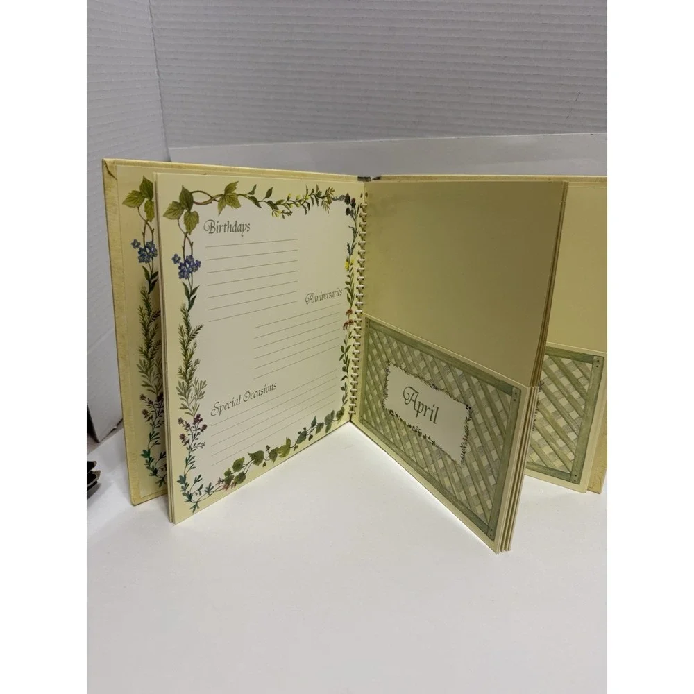 Spiral Bound Greeting Card Organizer With Pockets With Address Book & Cards
